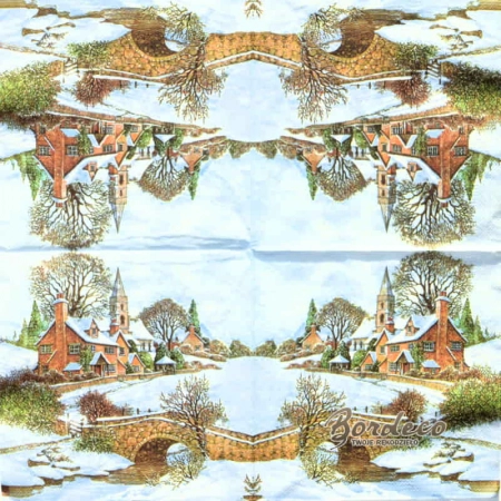 Serwetka do decoupage kamienny mostek 33x33 MAKI