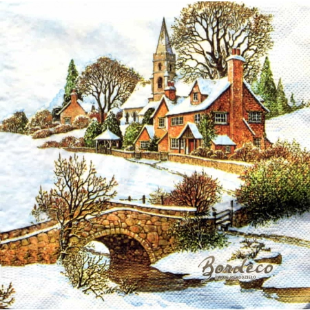 Serwetka do decoupage kamienny mostek 33x33 MAKI