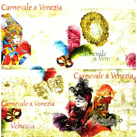 Serwetka do decoupage karnawał w Wenecji 33x33 MAKI Unikat