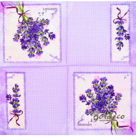 Serwetka do decoupage lawendowy bukiet 33x33 MAKI