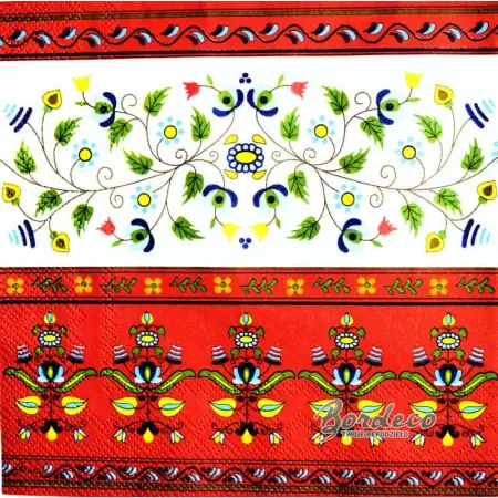 Serwetka do decoupage ludowa wycinanka 33x33 MAKI, Unikat