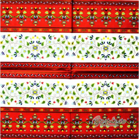 Serwetka do decoupage ludowa wycinanka 33x33 MAKI, Unikat