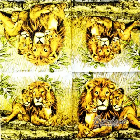 Serwetka do decoupage rodzina lwów 33x33 MAKI Unikat