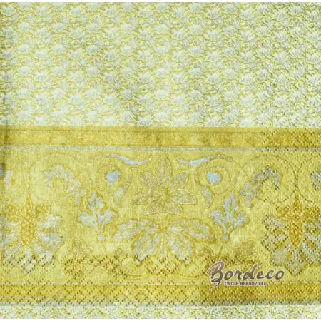 Serwetka do decoupage mieniąca się złotem tapeta 33x33 MAKI Unikat