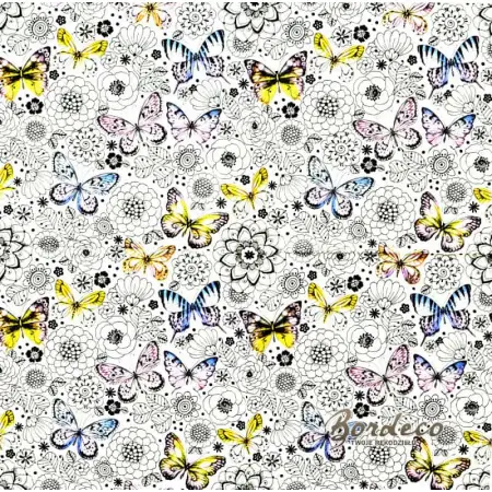 Serwetka do decoupage motylki i rysunki kwiatków 33x33 MAKI Unikat