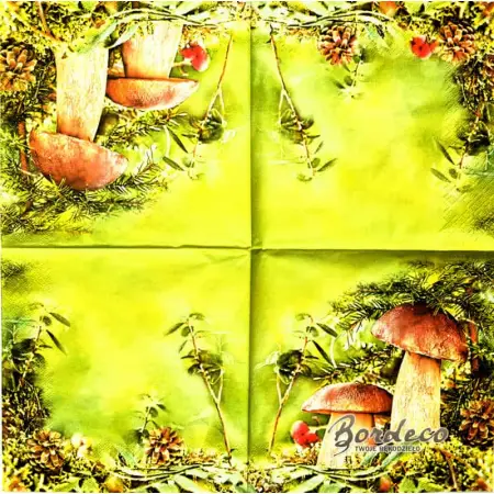 Serwetka do decoupage para grzybów borowików 33x33 MAKI Unikat