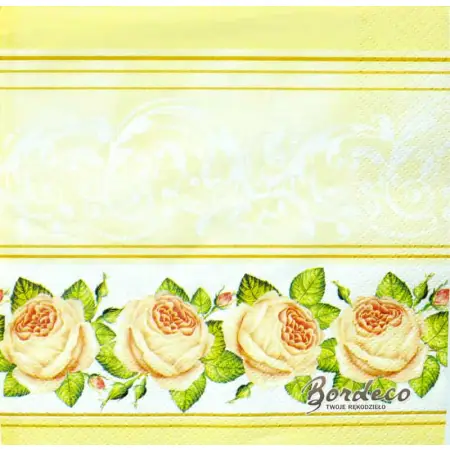 Serwetka do decoupage różana bordiura 33x33 MAKI Unikat