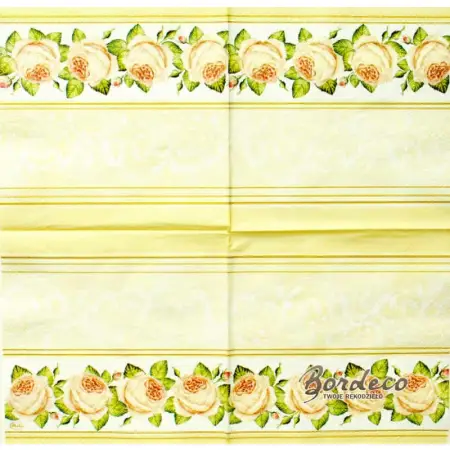 Serwetka do decoupage różana bordiura 33x33 MAKI Unikat