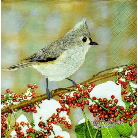 Serwetka do decoupage sikorka czubata 33x33 MAKI Unikat