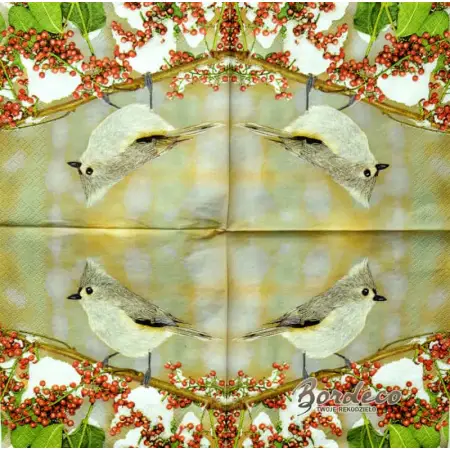 Serwetka do decoupage sikorka czubata 33x33 MAKI Unikat