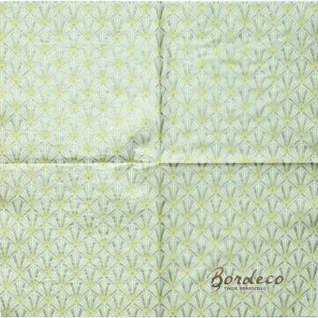 Serwetka do decoupage srebrno-złota tapeta 33x33 MAKI Unikat