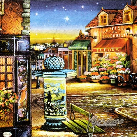 Serwetka do decoupage uliczka o zmierzchu  33x33 MAKI
