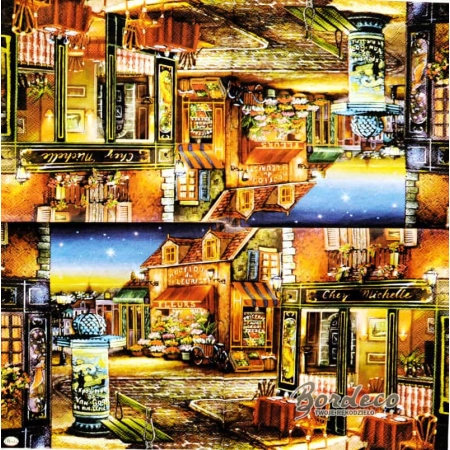 Serwetka do decoupage uliczka o zmierzchu  33x33 MAKI