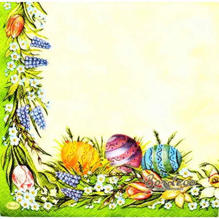 Serwetka do decoupage wielkanocne zajączki  i pisanki 33x33 MAKI Unikat