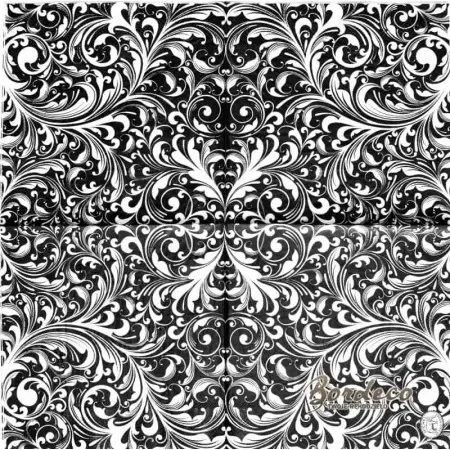 Serwetka do decoupage czarno-biały ornament 33x33 MICHEL Unikat