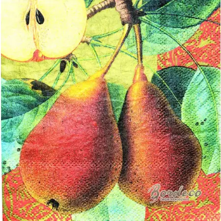 Serwetka do decoupage czerwone gruszki 25x25 MICHEL Unikat