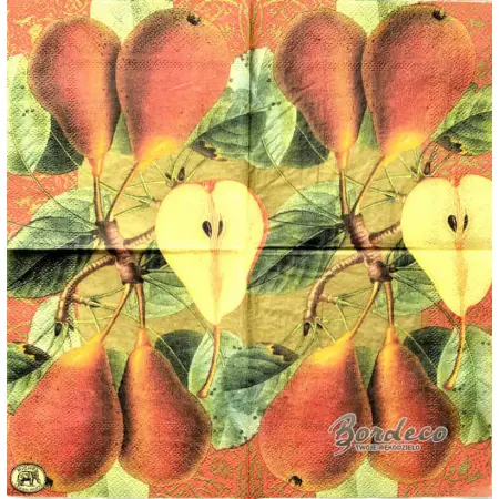 Serwetka do decoupage czerwone gruszki 25x25 MICHEL Unikat