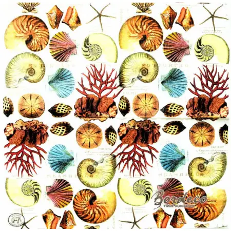 Serwetka do decoupage muszle 33x33 MICHEL Unikat