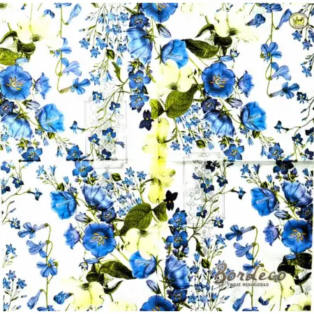 Serwetka do decoupage łąka niebieskich kwiatów 33x33 MICHEL Unikat