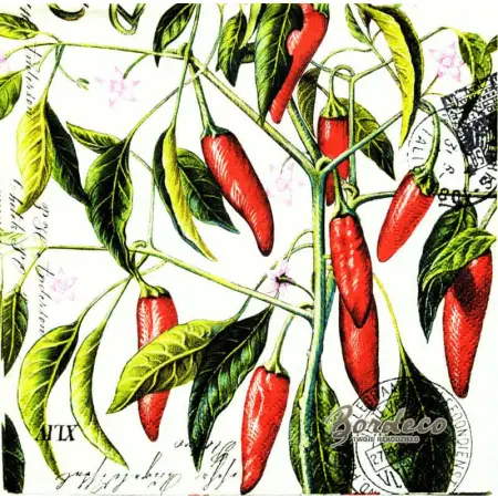 Serwetka do decoupage czerwone papryczki chili 33x33 MICHEL Unikat