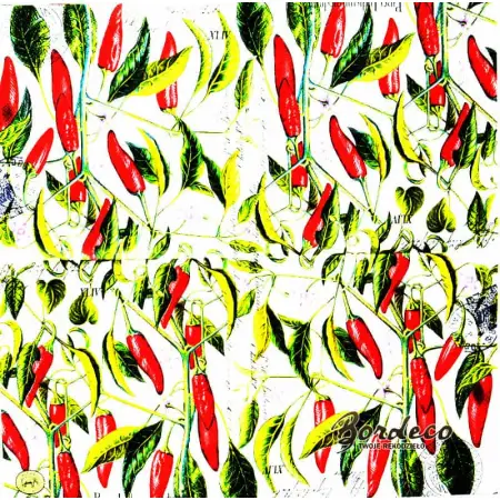 Serwetka do decoupage czerwone papryczki chili 33x33 MICHEL Unikat