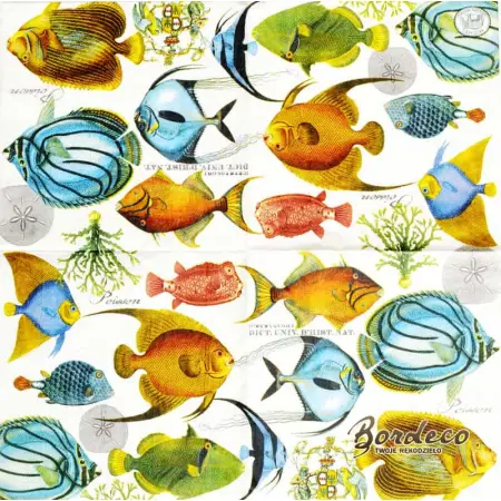 Serwetka do decoupage tropikalne ryby 33x33 MICHEL