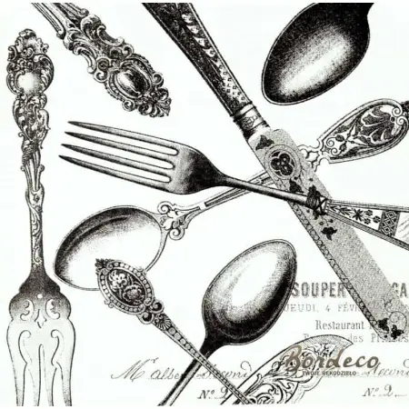 Serwetka do decoupage sztućce retro 25x25 MICHEL Unikat