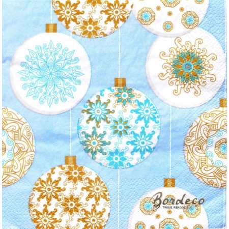 Serwetka do decoupage bombki choinkowe 33x33 NATURELLE Unikat