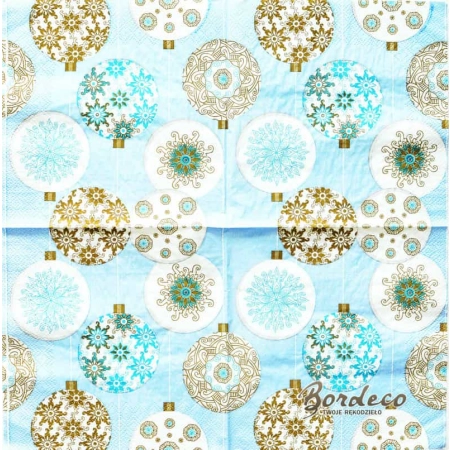 Serwetka do decoupage bombki choinkowe 33x33 NATURELLE Unikat