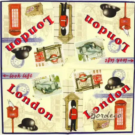 Serwetka do decoupage symbole Londynu 33x33 NOUVEAU Unikat