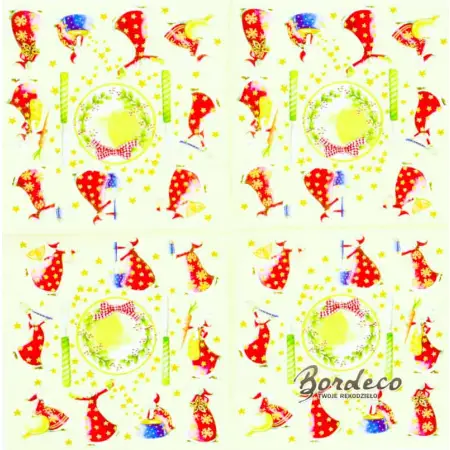 Serwetka do decoupage małe Mikołaje kucharze 33x33 NOUVEAU Unikat