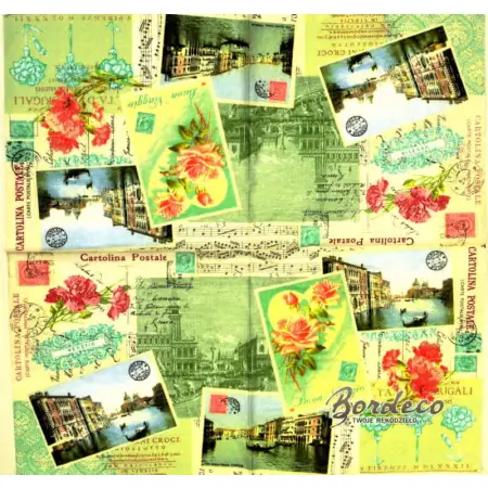Serwetka do decoupage Wenecja, vintage 33x33 NOUVEAU Unikat