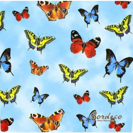 Serwetka do decoupage kolorowe motylki 33x33 NOUVEAU Unikat