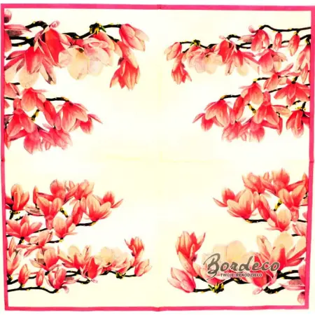 Serwetka do decoupage różowa magnolia 33x33 NOUVEAU Unikat