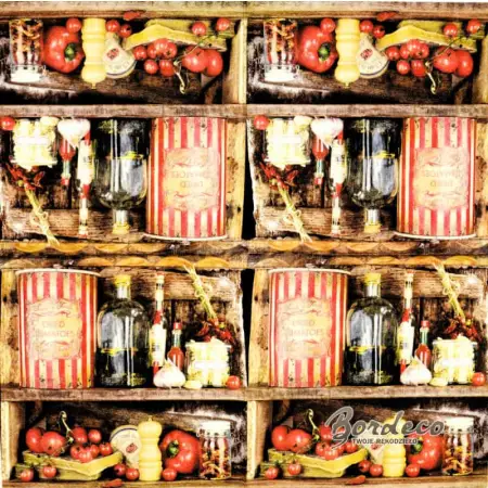 Serwetka do decoupage pełna spiżarnia 33x33 NOUVEAU Unikat