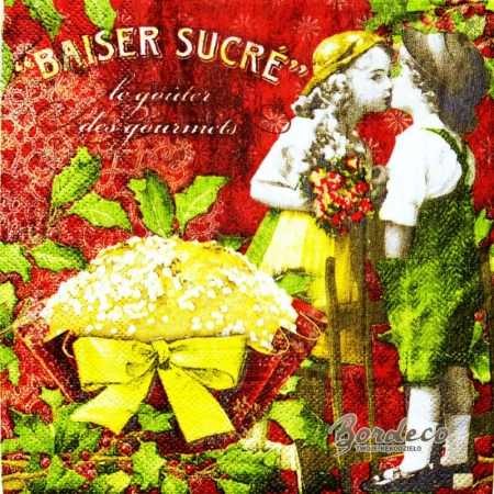 Serwetka do decoupage słodki pocałunek 33x33 ORVAL Unikat