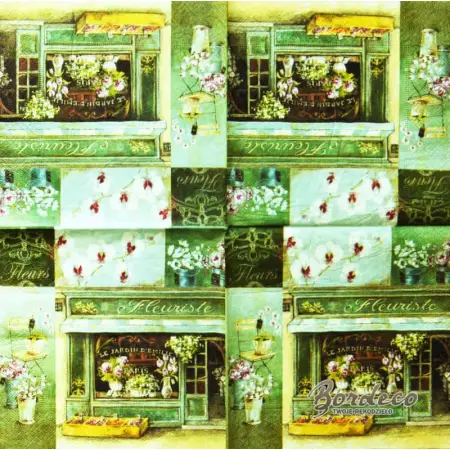 Serwetka do decoupage francuska kwiaciarnia 33x33 Paper+Design Unikat