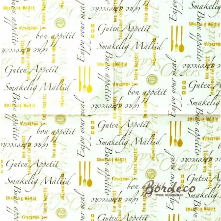Serwetka do decoupage smacznego w różnych językach 33x33 Paper+Design Unikat