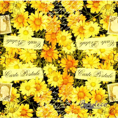 Serwetka do decoupage Carte Postale, żółte kwiaty 33x33 PAPSTAR Unikat
