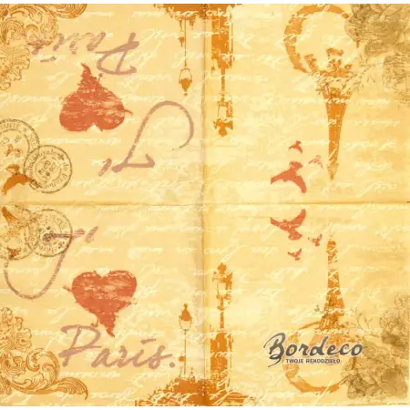 Serwetka do decoupage J' aime Paris 33x33 PAPSTAR Unikat