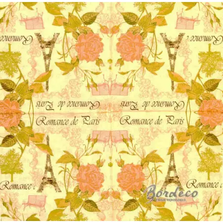 romantycznego Paryża, wieży Eiffla i róż