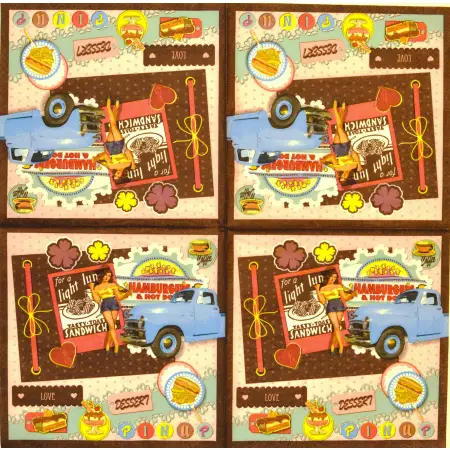 Serwetka do decoupage amerykański bar dla kierowców 33x33 PAPSTAR Unikat