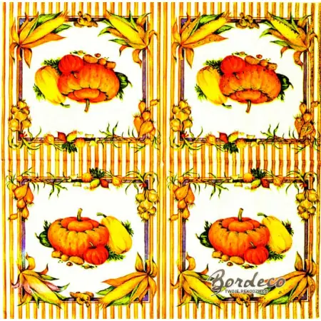 Serwetka do decoupage dynie, ceble i kukurydza 33x33 PAPSTAR Unikat