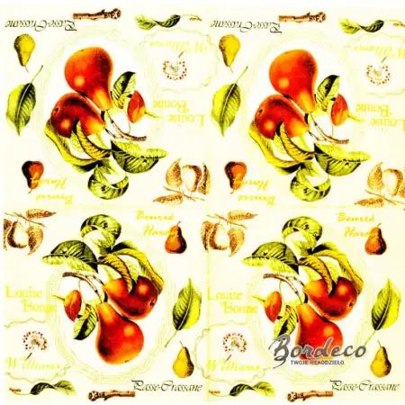 Serwetka do decoupage gruszki 33x33 PAPSTAR Unikat
