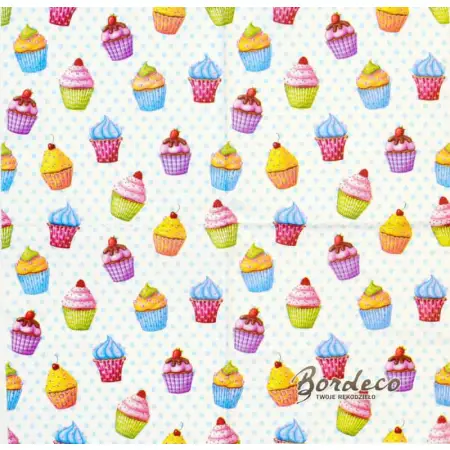 Serwetka do decoupage kolorowe babeczki, muffiny 33x33 PAPSTAR Unikat