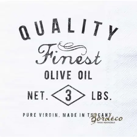 Serwetka do decoupage etykieta oliwy 33x33 H&M Unikat