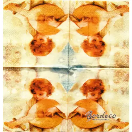 Serwetka do decoupage aniołek grający na mandoli  33x33 PAW Unikat