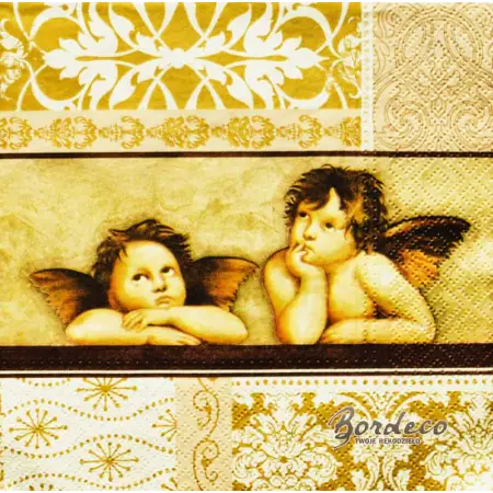Serwetka do decoupage aniołki Rafael Santi 33x33 PAW Unikat