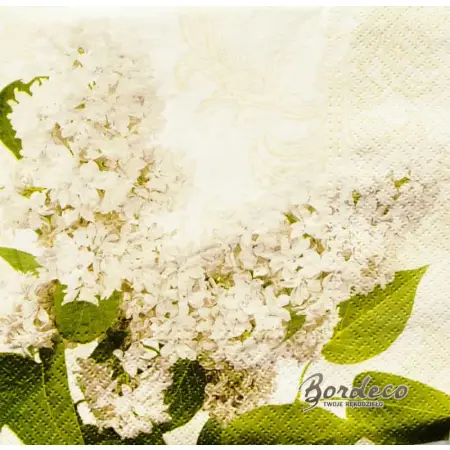 Serwetka do decoupage biały bez, lilak 33x33 PAW Unikat