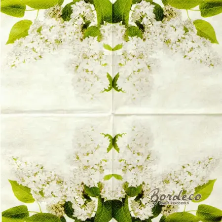 Serwetka do decoupage biały bez, lilak 33x33 PAW Unikat